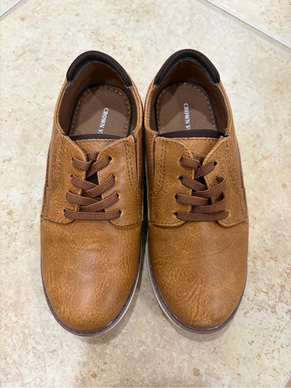 Crown Vintage Boy’s Cognac Brown Lace-Up Oxfords